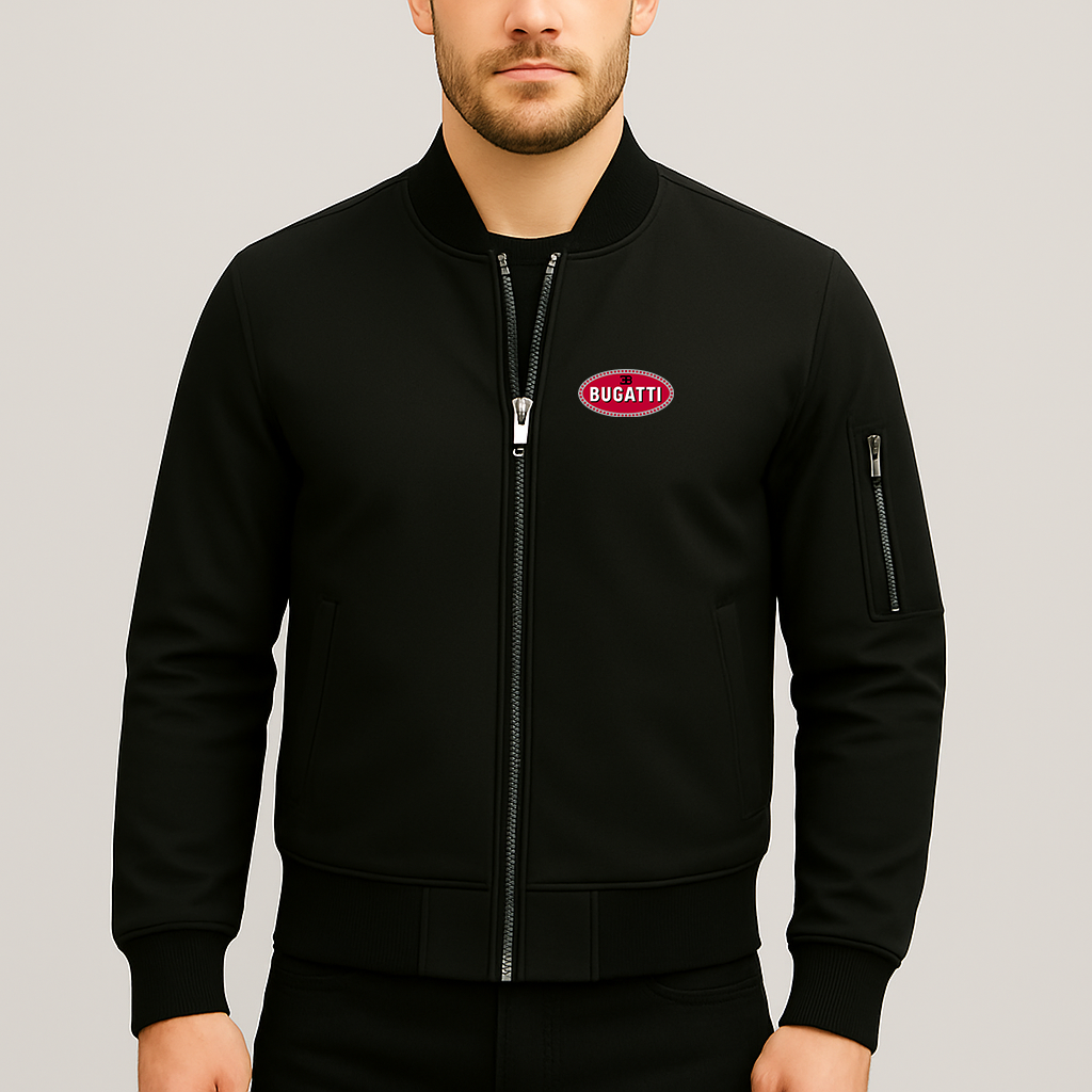 Men’s Bugatti Car Lightweight Bomber Jacket Windbreaker Softshell Varsity Jacket Coat